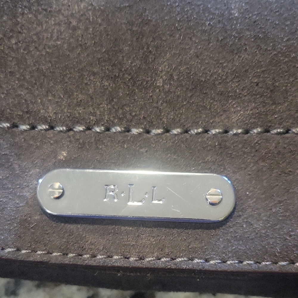 Ralph Lauren Dark Gray Leather Messenger Bag - Picture 2 of 5